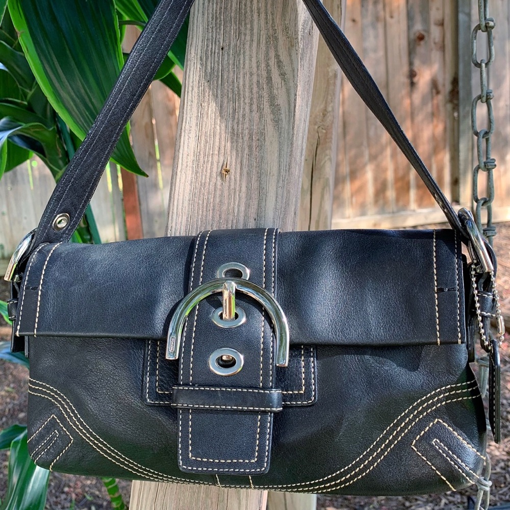 Genuine Coach Black Leather Handbag